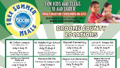 broome county summer meal sites information