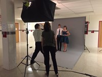 the kunkels take professional photos of students at homecoming dance