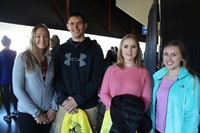 chenango valley high school group of students smile at college day