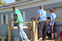 group working on deck