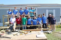 members of c v interact club hillcrest rotary and broome county council of churches at a ramp it up 