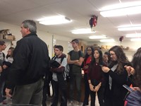 students with principal heller at chenango valley high school