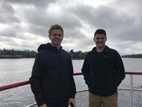 students on boat ride