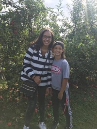 students at apple orchard