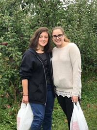 students apple picking