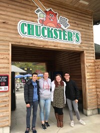 group of four students at chucksters