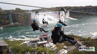 students zip line at niagra falls