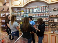 students inside of candy shop