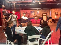 students inside of a production set