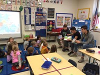 students read to port dickinson elementary students