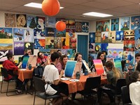 more students in painting class