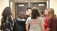 students in hallway