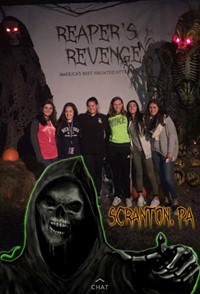 students outside of repears revenge haunted attraction