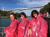 students on maid of the mist at niagra falls