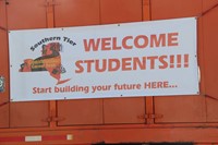 sign that reads southern tier construction career days welcome students start building your futures 