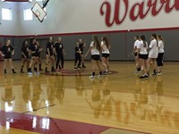 dance off during girls volleyball skit at pep rally