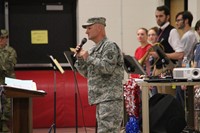 veteran speaking to assembly