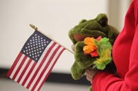 kelso the frog with american flag