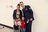 family with dad in uniform