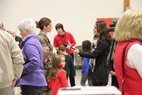 local media interviewing veteran and daughter