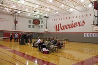 wide shot of gym for fall sports awards