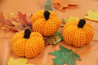 crochet pumpkin centerpieces