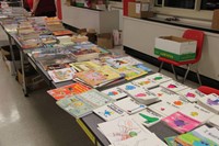 table of books at humanities night