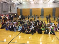 group photo at spooktacular event