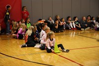 students watching halloween activities at chenango bridge elementary