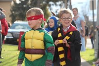 little boys dressed as ninja turtle and harry potter