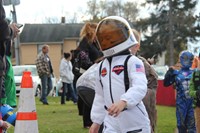 student dressed as astronaut