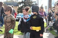 students dressed as batman groot and werewolves