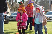 students dressed in scarecrow hats