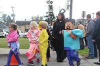 students walking in parade