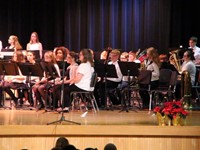 more students from seventh and eighth grade band performing