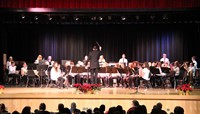 seventh and eighth grade band performing