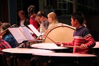 students playing percussion instruments