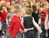 students dancing