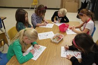 students coloring