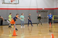 students playing dodgeball