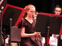 student playing instrument