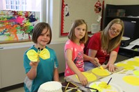 summer steam students working on bee art projects