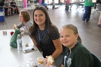 bradyn vincinivich and emily goodstahl smile during lunch break at boces steam