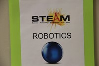 steam sign that reads robotics