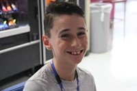 tyler hopkins smiles during lunch break at boces steam
