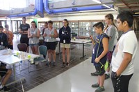 students watch test run of project at boces summer steam academy