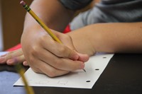 close up of hand writing