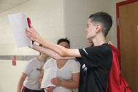 upcoming freshman take a selfie as part of scavenger hunt