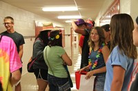 students taking part in scavenger hunt