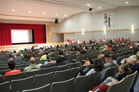 principal attleson speaks with seventh and eighth graders and their parents and guardians in chenang